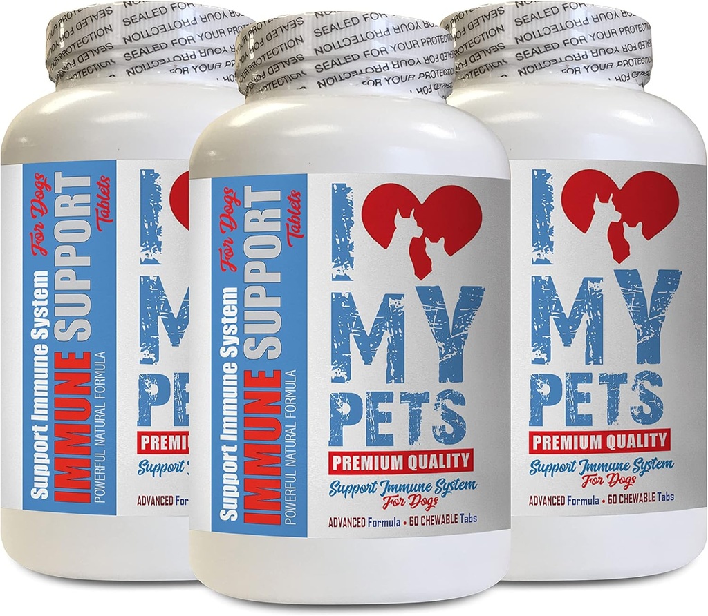 Support immunitaire pour chien - Support immunitaire pour chien - Booster - PET santé - Supplément - Burdock pour chiens - 180 gâteries (3 bouteilles)