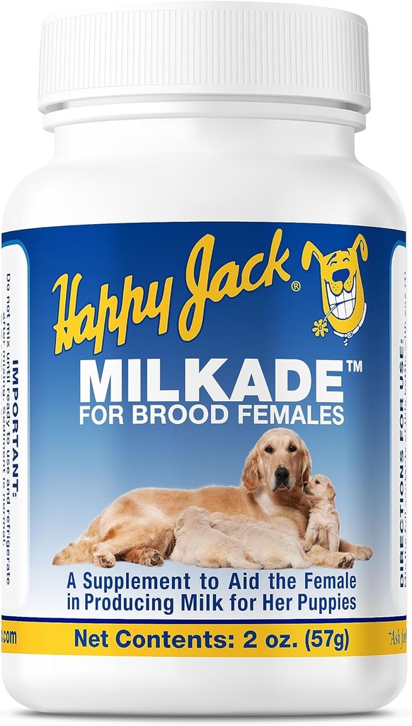 HAPPY JACK Milkade Dog Breeding & Nursing Supplies, Milchproduktion Aid for Female Dogs & Healthy Litter, Pregnant Prenatal Vitamin mit Vitamin B1 (2 oz)