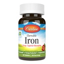 Carlson - Kaubares Eisen, 30 mg, Überlegene Absorption, Blutgesundheit, Energieproduktion & Optimale Wellness, Natürliche Erdbeer-Flaschen, 60 Tabletten