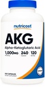 Nutricost AKG Alpha Ketoglutaric Acid Supplement 1000 mg, 240 Capsules, 120 portions par bouteille - Précurseur puissant à la glutamine et à l'arginine, supplément de soutien énergétique