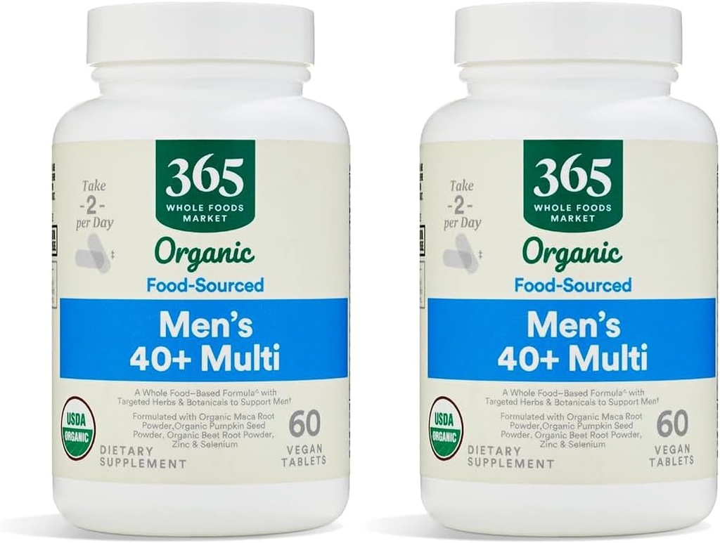 Ganzer Lebensmittelmarkt, Vitamin Multi Mens Food kultiviert 40 Plus, 60 Count (Pack von 2)