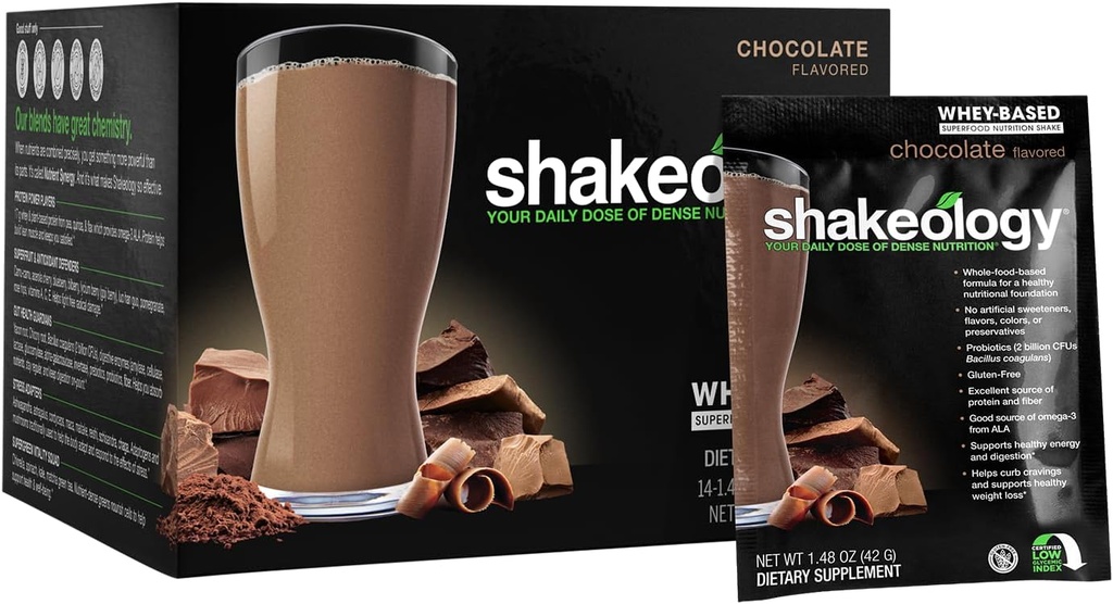 BODi Shakeology Whey-Based Protein Powder – Glutenfreies Superfood Shake mit Vitaminen & Minerals – Hilft, gesunde Gewichtsverlust & Gut Gesundheit, Schokolade, 14 Einzelpackungen zu unterstützen