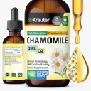 BIO KRAUTER Fleurs de camomille Teinture - Extrait de camomille - Contient Apigenin - Supplément pour la relaxation et le calme Support - Sans alcool et sans sucre - Vegan gouttes 2 Fl.Oz.
