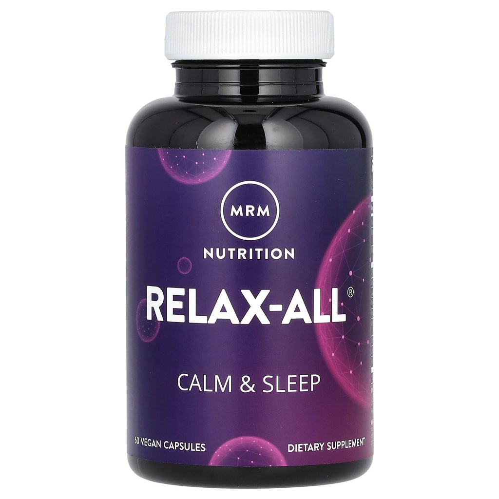 MRM Nutrition Relax-All® .complément diététique pour un meilleur sommeil , avec GABA, L-Theanine et Ashwagandha , sans drogue , non-Habit formant , non-OGM , Vegan + sans gluten , 15 portions