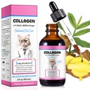 Kollagen für Katzen, Cat Collagen Flüssigkeitstropfen für Katzen mit Biotin, MSM & Ginger Verdauungshilfe, Itch Relief, Haut & Coat und Gelenkgesundheit, Kat Supplement 60ml
