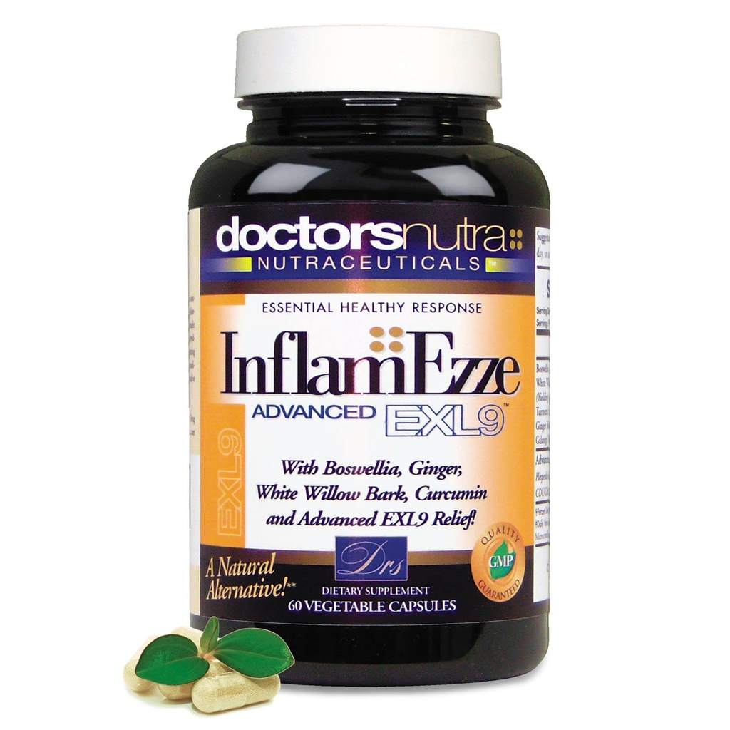 InflamEzze - Turmeric, Curcumin, Ginger Supplement - Glutenfrei, 60 Kapseln