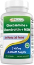 Best Naturals Glucosamine Chondroitin und MSM (Non-GMO) - Fördert Joint Health - 180 Count