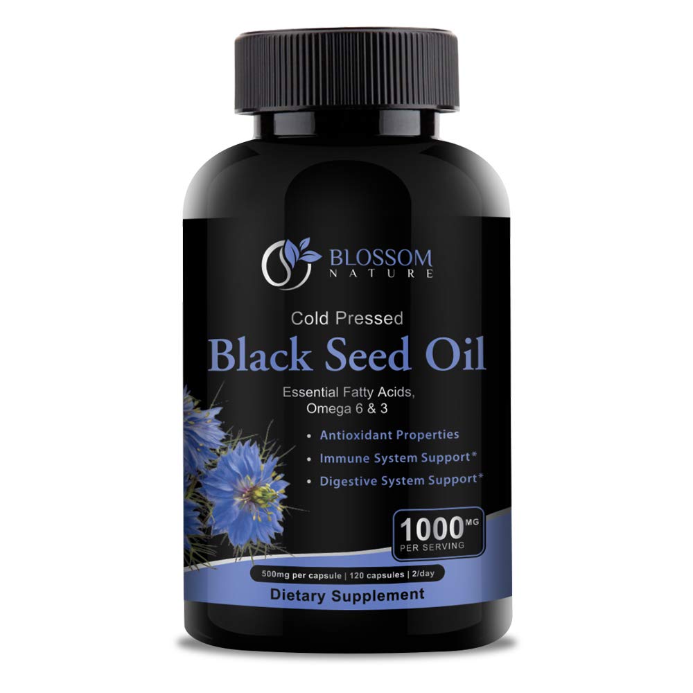 Capsules d'huile de graines noires 1000mg - Capsules d'huile de graines de cumin noir premium - Pills liquides d'huile de graines noires - Pills d'huile de nigella sativa pressées vierges - huile de graines noires - 120cap (2 mois d'approvisionnement)