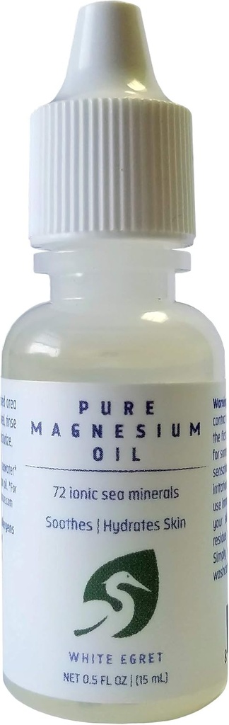 Huile de magnésium pure d'égret blanc, 0,5 oz