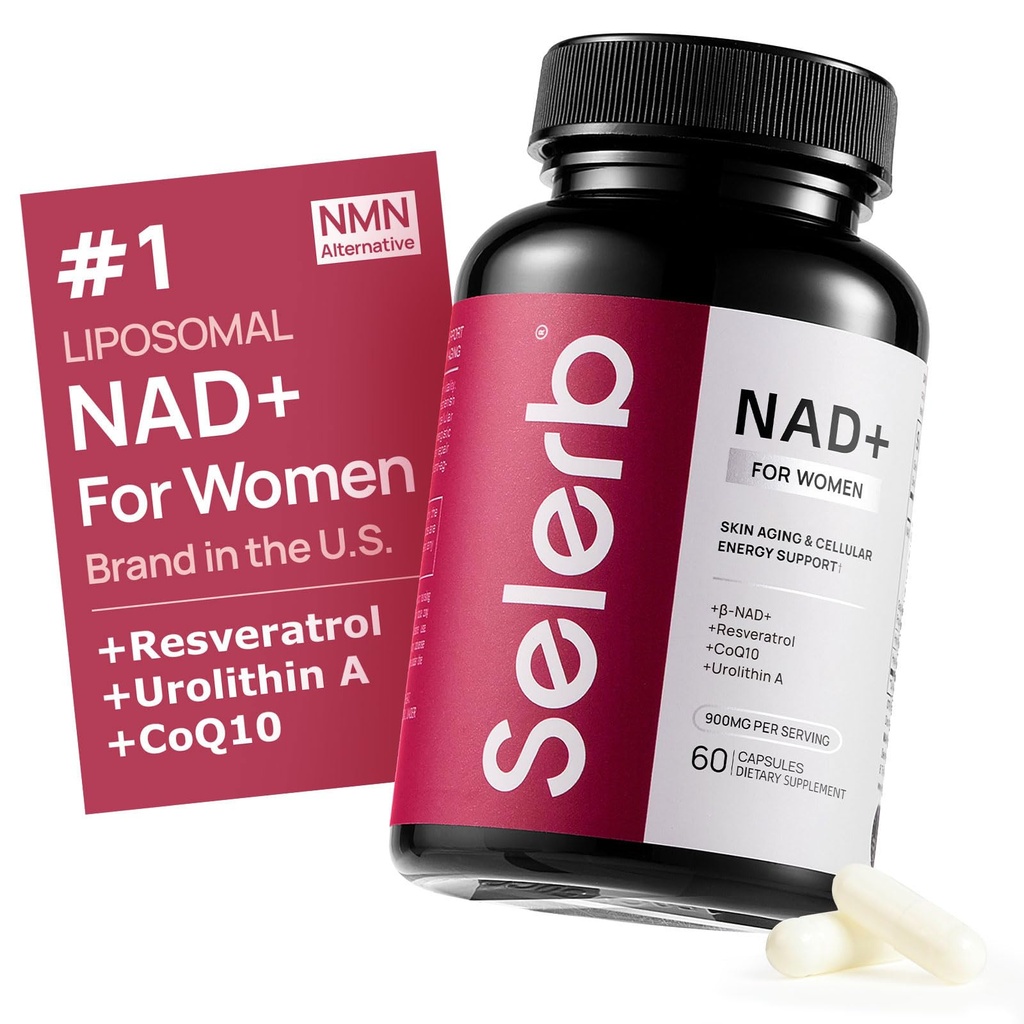 NAD+ Supplément pour les femmes - NMN Alternative avec β-NAD+, Trans-Resveratrol, CoQ10, D-Ribose - favorise le renouvellement cellulaire, l'énergie et la santé radiante de la peau - 60 capsules avancées