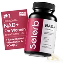NAD+ Supplément pour les femmes - NMN Alternative avec β-NAD+, Trans-Resveratrol, CoQ10, D-Ribose - favorise le renouvellement cellulaire, l'énergie et la santé radiante de la peau - 60 capsules avancées