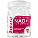 NAD+ Supplément pour les femmes - NMN Alternative avec β-NAD+, Trans-Resveratrol, CoQ10, D-Ribose - favorise le renouvellement cellulaire, l'énergie et la santé radiante de la peau - 60 capsules avancées