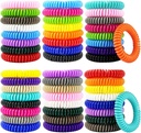 Mosquito Repellent Bracelets 50 Pack, Individually Wrapped Mosquito Repellent Bands with 60 Pcs Mosquito Repellent Stickers, DEET-Free Mosquito Wristbands Patches for Adults and Kids Indoor Outdoor