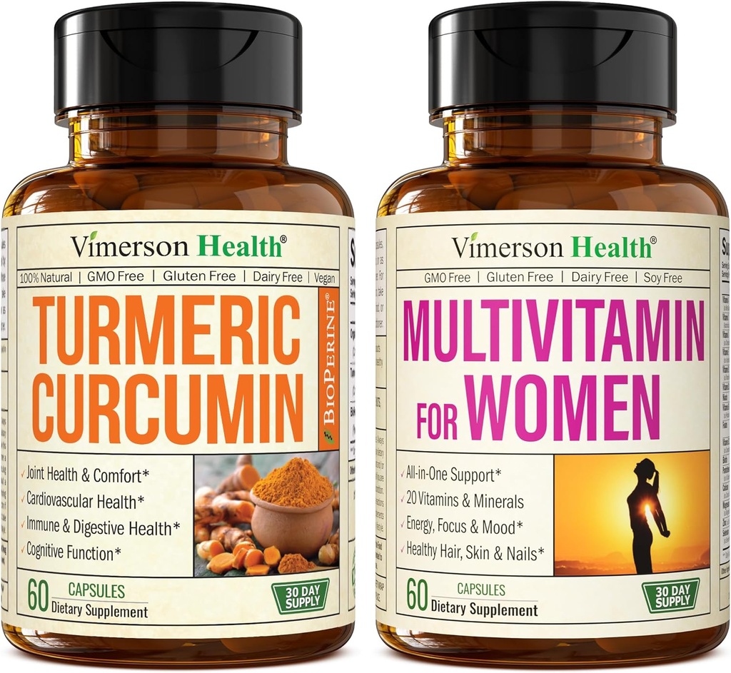 Curcumine curcumine avec extrait de poivre noir et multivitamine pour les femmes
