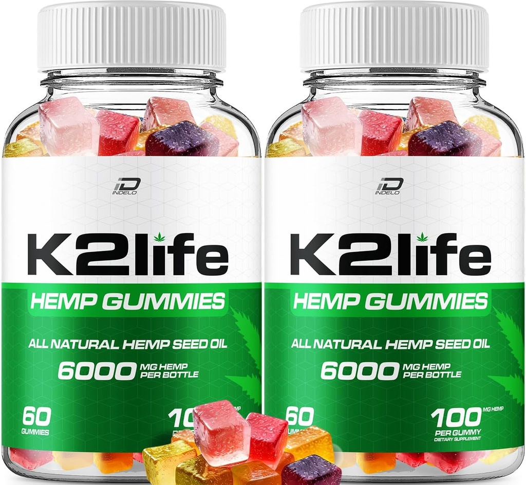 K2Life Hanf Gummis - mit Hanf Seed Extrakt K2 Life Hanf Gummis Tinnitus Kräuterergänzung, Gesundheit und Wellness Unterstützung, Alle natürlichen K2Life Hanf Gummy Advanced Formula (2 Pack - 120 Gummis)