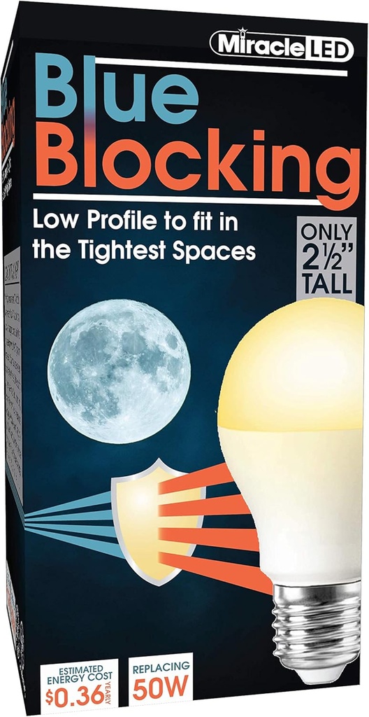 Miracle LED 3W Bleu Blocking chaud jaune Tight-Spaces Ampoule de sommeil Remplacer jusqu'à 50W pour reproduire le réglage du soleil et produire de la mélatonine biologique, jaune ambre, 609013