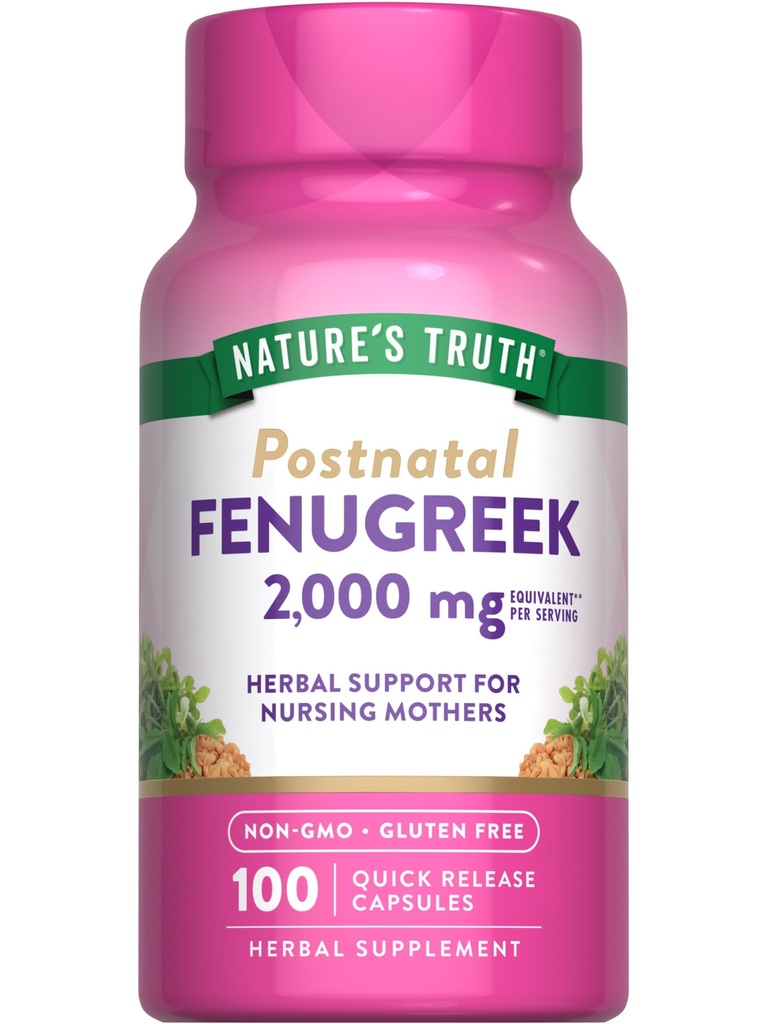 Nature's Truth Fenugreek capsules de semences pour les femmes 2000mg.