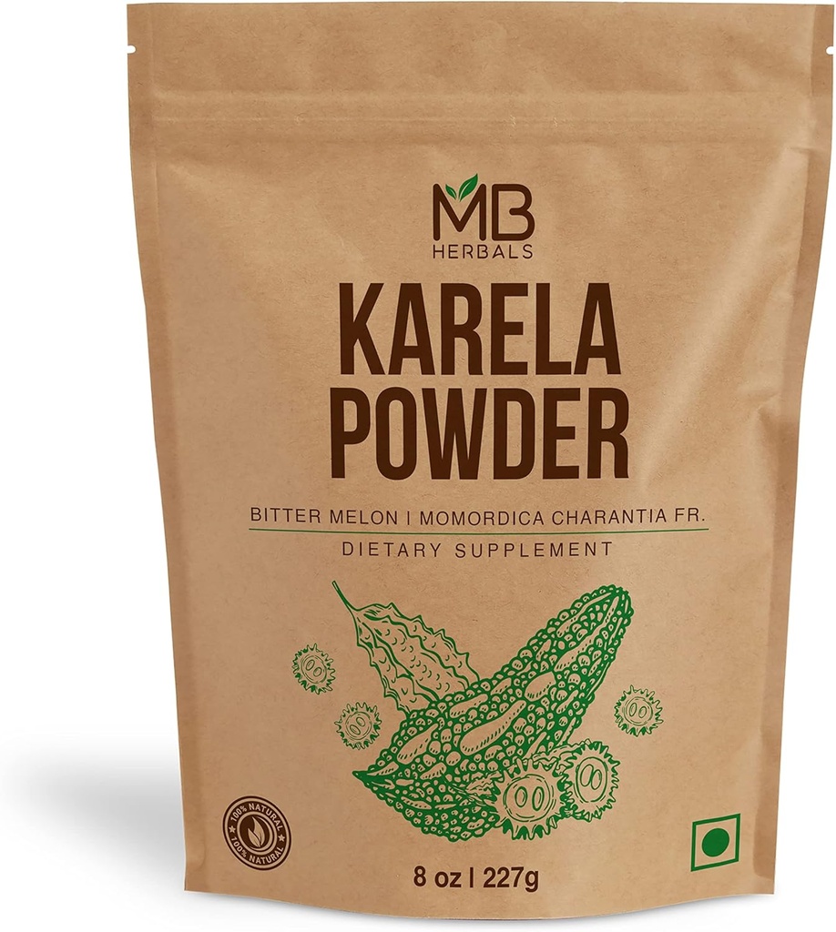 MB Herbals De-Seeded Karela Poudre 8 oz / 227 Gram (0,5 lb)
