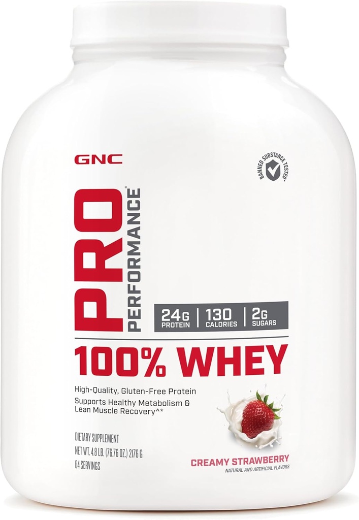 GNC Pro Performance 100% Whey - Fraise crémeuse (64 portions)