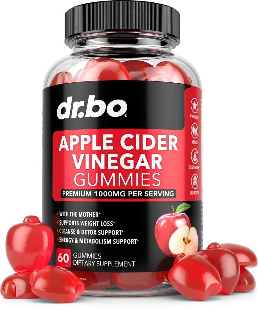 ACV Apple Cider Essig-Gummien - Natürliche Unterstützung für erweiterte Gewichtsverlust, Detox, Reinigung, Verdauung Plus Gut Gesundheit - ACV Gummies Ergänzungen mit 1000MG Apple Cider Essig Gummy mit der Mutter