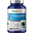NusaPure Saw Palmetto 20:1 Extrait, 200 mg Équivalent à 4 000 mg par Veggie Caps 200 Compte Non-OGM, Vegan, Végétarien, Biopérine