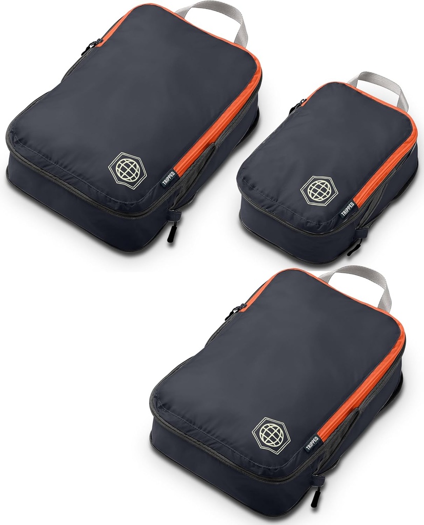 Compression Packing Cubes Set für Reisen - Leichte, langlebige Kleidung Organizer für Carry-On Gepäck und Koffer von TRIPPED Travel Gear