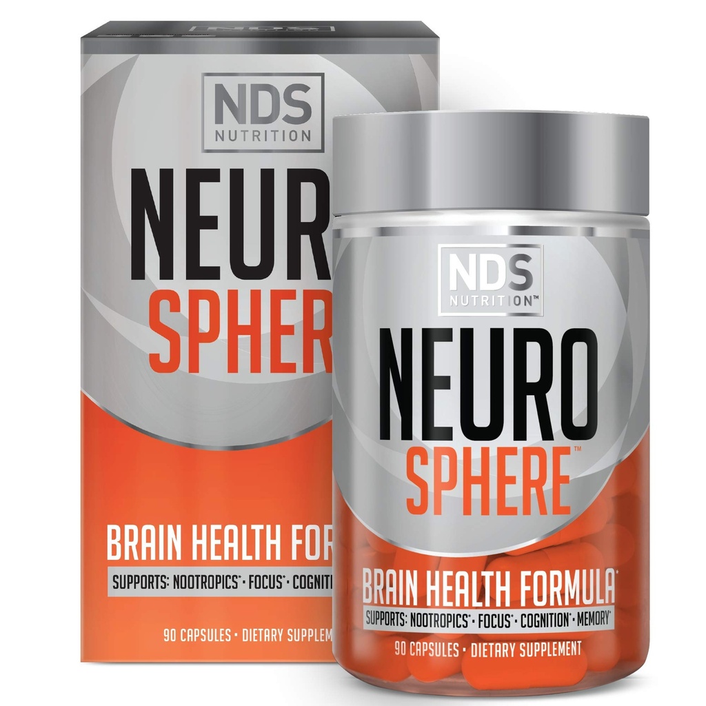 NDS Nutrition Neuro Sphere - Gehirngesundheitsformel - Nootropic, Fokus und Energie erhöhen, Konzentration, Antioxidans und Immunitätsunterstützung verbessern - 90 Kapseln