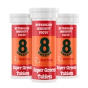 8Greens Supergreens Comprimés SuperGreens Poudre SuperGreens Comprimés SuperGreens, Métabolisme Immunité et Focus, Verts quotidiens Comprimés effervescents, Organiques: Aloe Vera, Spiruline, Chlorella, Blood Orange, 30 portions