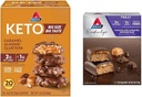 Atkins Caramel Amand Clusters, sans gluten, haute en fibre, 1g de sucre, 2g de carbure net, Keto Friendly, 20 Count & Endulge chocolat Caramel Mousse Bar, Dessert préféré, 1g de sucre, haute en fibre, 5 Count