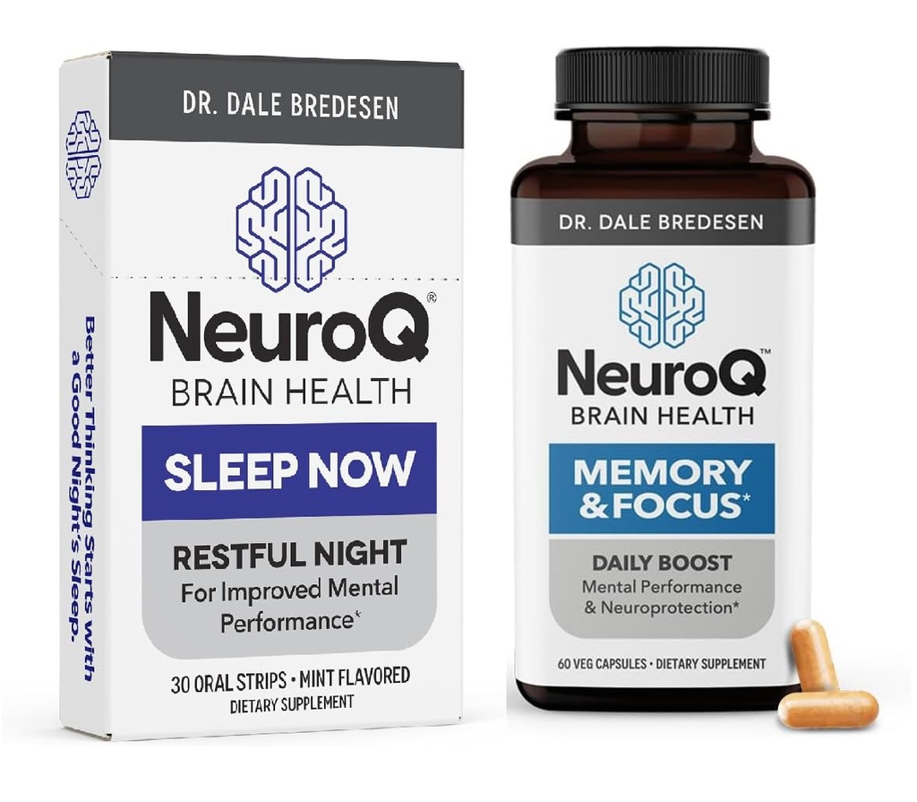 LifeSeasons NeuroQ Memory & Focus mit SleepNow Strips - 24/7 Brain Health Support - Verbesserung der kognitiven Schlaffunktion - 30 Tage Versorgung