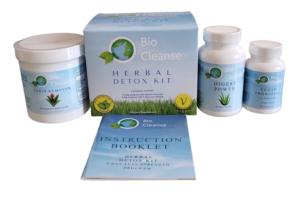 Bio Cleanse Detox Kit, comprend la formule probiotique, la puissance digestive et le psyllium de bentonite, les soins aux colonies, l'élimination saine et la santé gustative