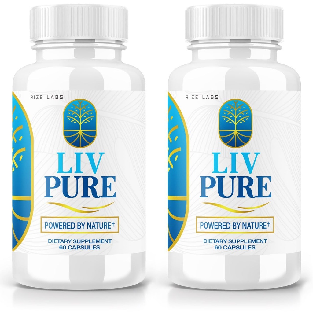 rize labs - LivPure powered by Nature - Erweiterte Formel - Pure Support Diät-Ergänzung für Leberunterstützung, Extrastärke, Vegan, Leberfunktion Pillen (120 Kapseln)