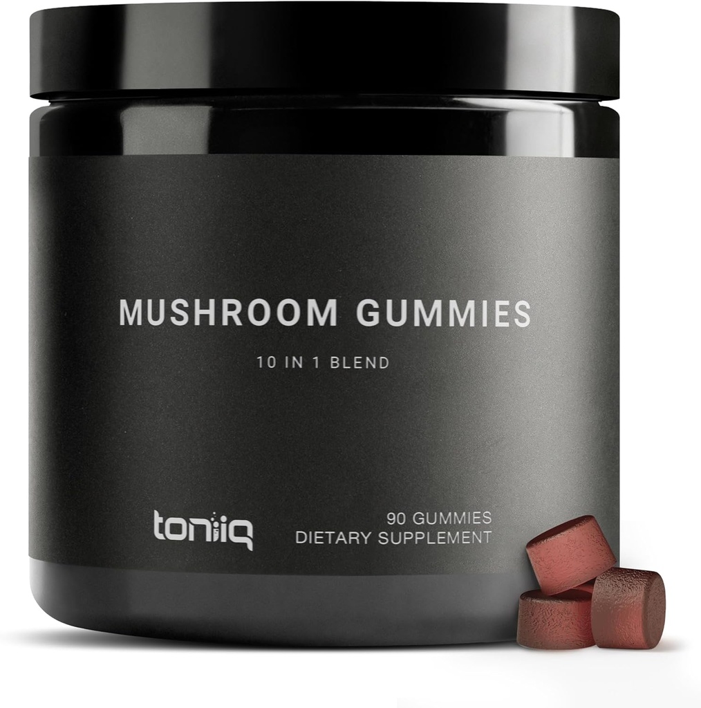 Mushroom Gummies - Ultra High Potency 10:1 Extrakt mit Lion’s Mane, Chaga & Reishi - Powerful 10-Mushroom Blend - Third-Party Lab Tested - 90 Gummies