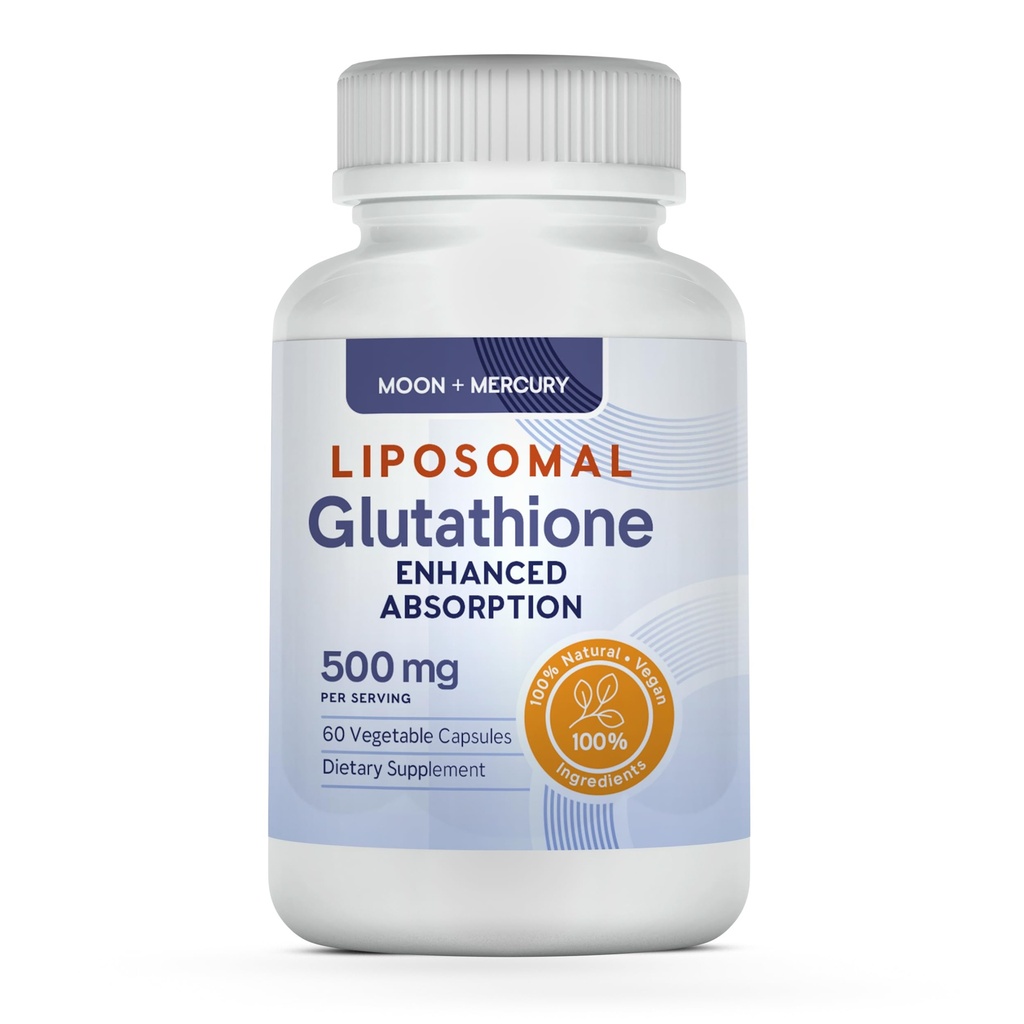 Liposomal Glutathione Non-GMO, Gluten Free 500mg Supplement - Kann Immununterstützung, Leber Detox, Gehirn Gesundheit und Herz Gesundheit - 60 Glutathione Kapseln