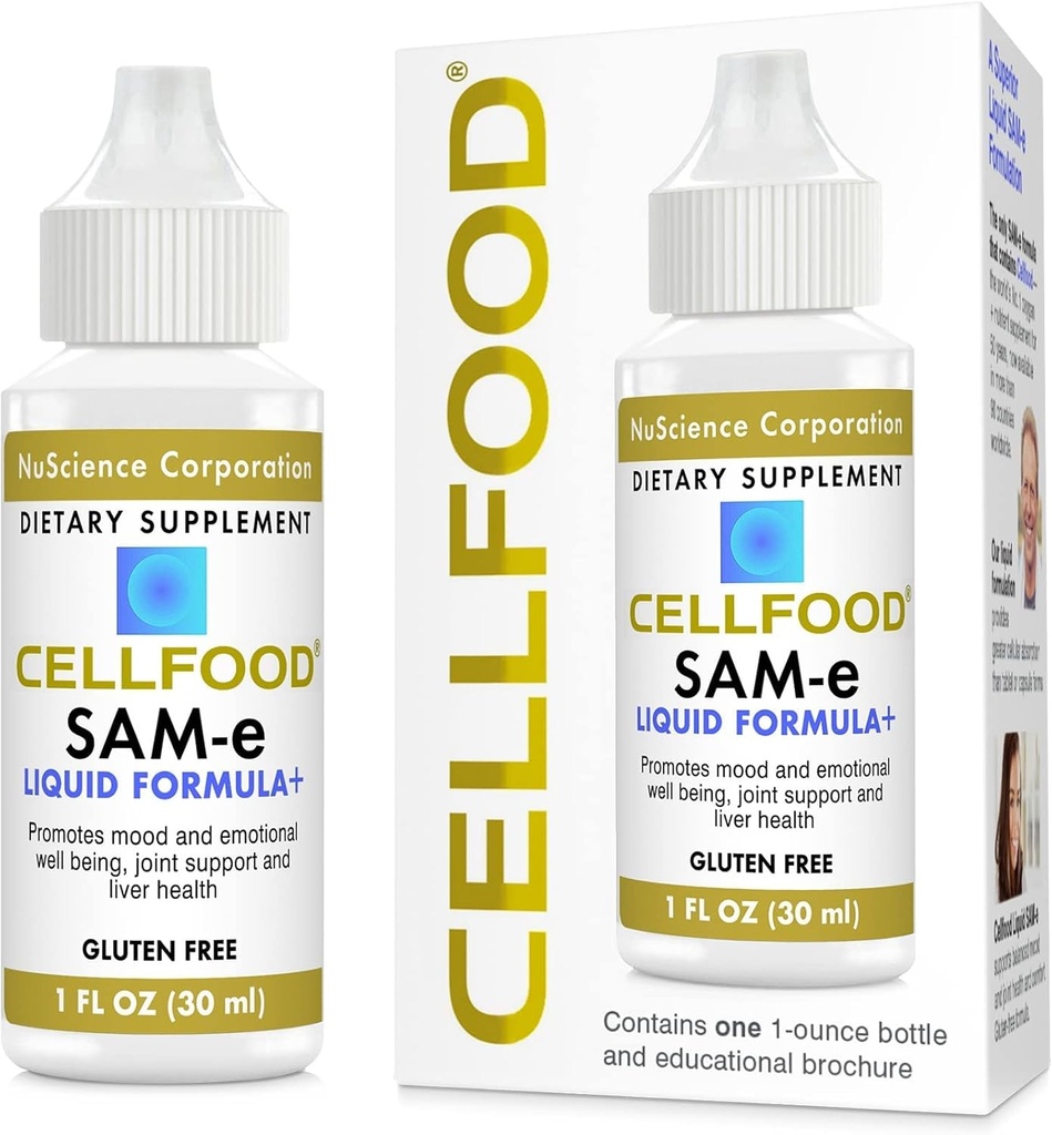 Cellfood SAM-e Liquid Formula+, 1 fl oz - Joint Support & Liver Health - Flüssigkeit zur leichteren Absorption und besseren Bioverfügbarkeit - Glutenfrei, Non-GMO - 30-Day Supply