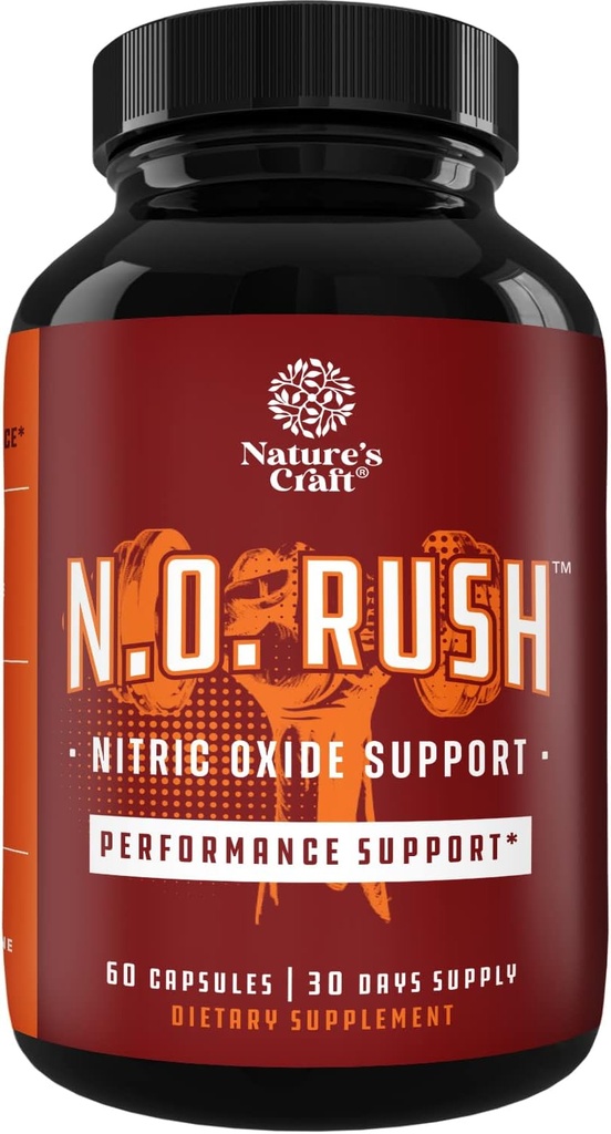 Nitric Oxid Support Pillen - Natural Workout Supplement & Übung Enhancer - Boost Energy Strength Recovery Muskel Builder - Pure L-Arginin & L-Citrulline Aminosäure Kapseln - von Natures Craft