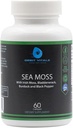 Sea Moss mit Irish Moss Burdock Root Bladderwrack & Black Pepper - Nährstoffe-Rich Superfood für Immune, Verdauung, Gelenk, Hautgesundheit - Vegan, Non-GMO - 60 Irish Moss Capsules, Made in USA