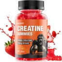 HOOLOO Creatine Gummies 5000mg Creatine Monohydrate, 1000mg BCAAs pro Servieren - Kaubare Vegan Sugar Free Gummies, Erdbeeren Aroma (1 Month Supply)