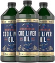 Carlyle Norwegian Cod Liver Oil | 16oz | Packung mit 3 Flaschen | Flüssigkeit Unflavored Fish Oil Supplement | Non-GMO, Glutenfrei