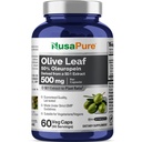 NusaPure Olive Leaf 50:1 Extrakt, 500 mg Äquivalent zu 25.000mg - 50% Oleuropein Vegan/Vegetarian - Super Strength No Oil 60 Kapseln