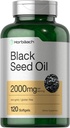 Horbaach Black Seed Öl kalt gepresst Softgel Kapseln | 2000mg | 120 Count | Ergänzung mit Omega 6 und 9 | Nigella Sativa | Non-GMO und Gluten kostenlos