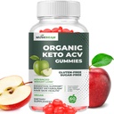 Organic Keto ACV Gummies Advanced Weight Loss - Gluten & Sugar Free Belly Fat Burner Apple Cider Essig Diät Supplement für Frauen Männer (1000MG)