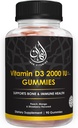 Halal Vitamin D3 Gummi für Erwachsene, Männer und Frauen | 1000IU - 2000IU | Unterstützt Knochen, Immunität und Herzgesundheit | Vegetarisch, Non-GMO, Glutenfrei | 45-90 Servierungen