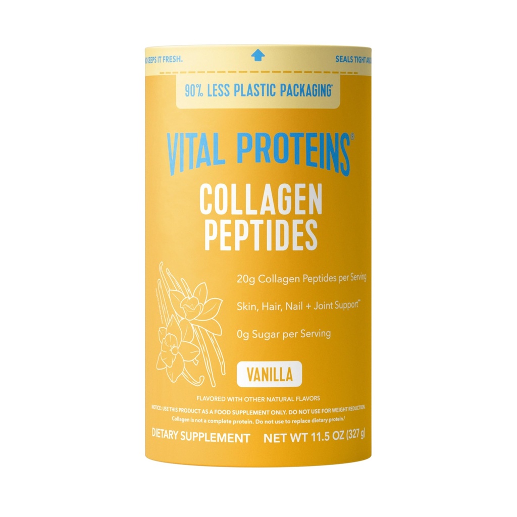 Vitalproteine Collagen Peptides Pulver Vanille - Unterstützt Haar, Haut, Nägel, Knochen, Gelenke, Pulver für Frauen