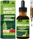 Sarsaparilla & Kalawalla Root (Polypodium Leucotomos) Immunität & Detox Tropfen, natürliche Kräuter Immununterstützung Formel w/Lion's Mane. Gotas de Zarzaparrilla, Cardo Mariano y Melena. 2oz