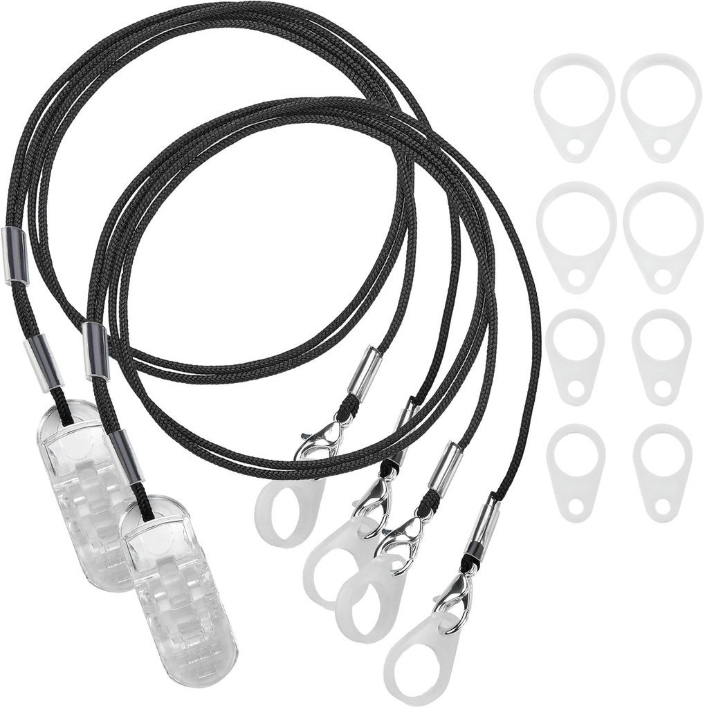 Dispositifs d'aide auditive MEDca - Support protecteur avec cordon anti-perdu - Corde avec boucles et clip et clip de sécurité idéal pour les aides auditives et les amplificateurs sonores personnels, (paquet de 2)