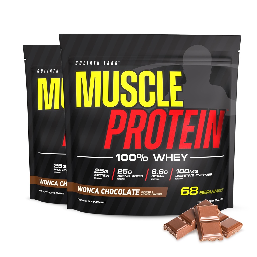 COLOSSAL LABS Muscle Whey Protein Flavored Protein Powder, 25.000mg Aminosäuren/Serving, Cold Filtered(Packaging May Vary) (10 Pound (Pack of 2), Chocolate)
