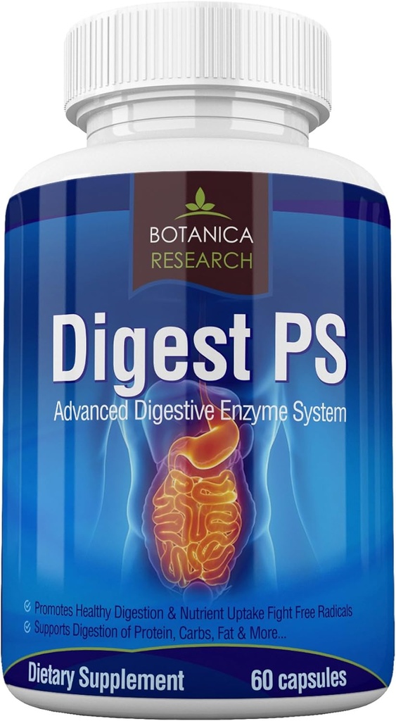 Digest PS: Advanced Digestive Multi Enzymes Support Supplement - Daily Essential Digestion System Cleanse: Bromelain, Lipase, Amylase, Lactase, Protease, Pectinase, Peptidase Vegetarische Kapsel Pillen