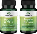 Swanson Pepsin '&' Okra 90 Caps (2 Pack)