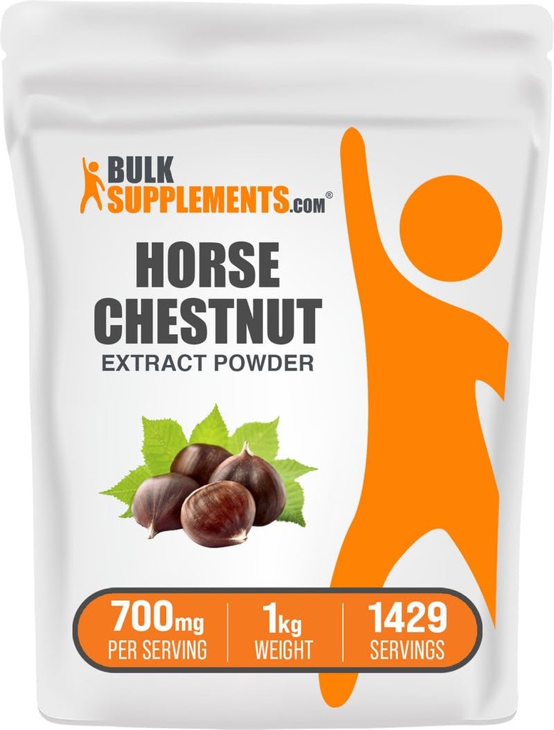 BulkSupplements.com Horse Chestnut Extract Powder - Horse Chestnut Supplement, Kräuterergänzung - Glutenfrei, 700mg pro Servierung, 1kg (2.2 lbs) (Pack von 1)